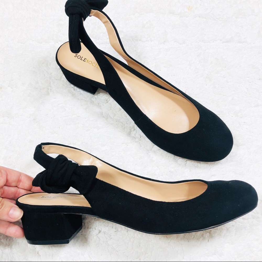 Sole Society black suede Opal flats sz11B. New